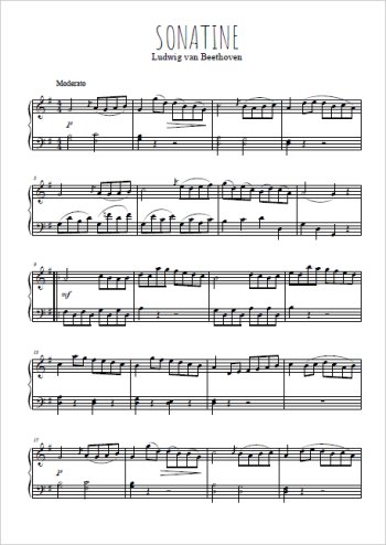 Téléchargez l'arrangement pour piano de la partition de Sonatine. 1. Moderato en PDF